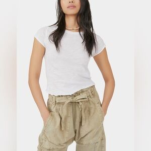 Free People White Be My Baby Tee